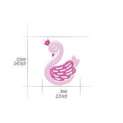 Zilveren ketting met hanger, roze zwaan met kroontje