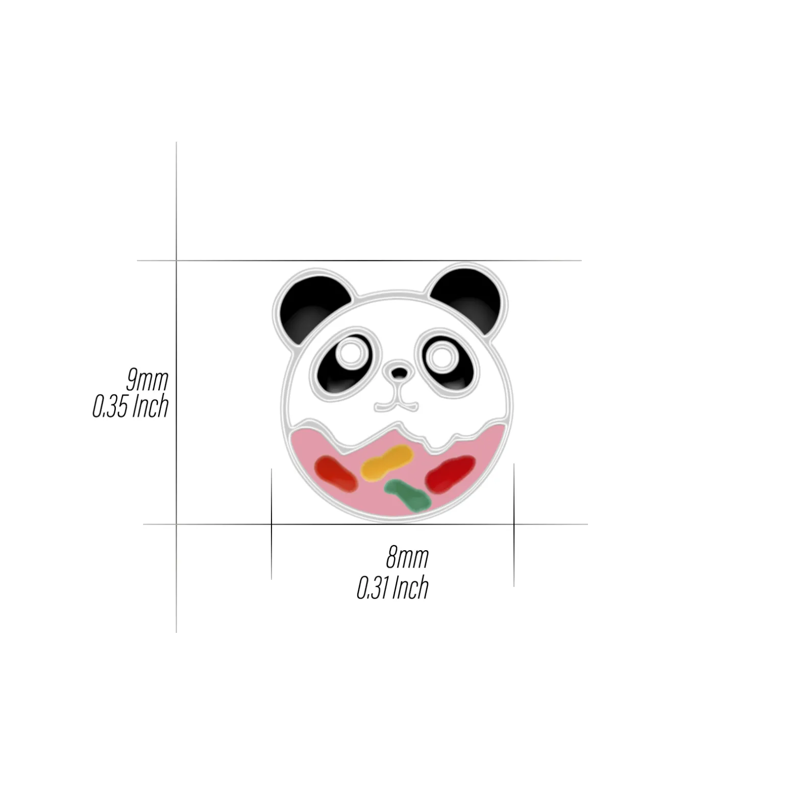 Zilveren ketting met hanger, pandadonut
