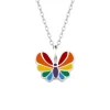 Zilveren ketting met kleurige vlinder