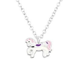 Zilveren ketting met pony hanger