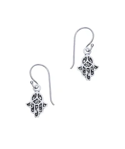 Zilveren oorhangers, hamsa