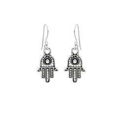 Zilveren oorhangers, hamsa