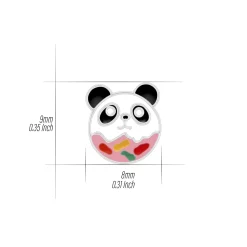 Zilveren oorhangers, pandadonut