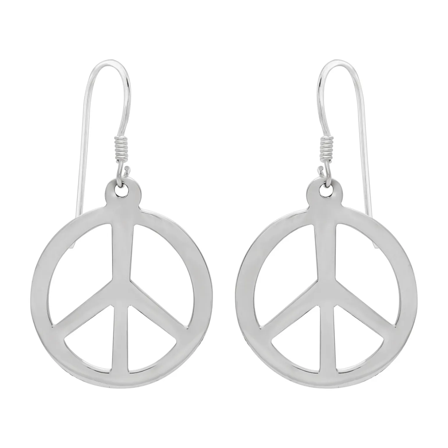 Zilveren oorhangers, peace of vredesteken