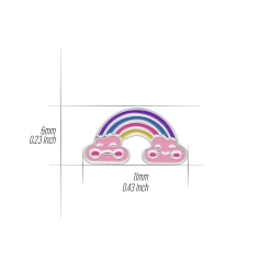 Zilveren oorhangers, regenbogen met vrolijke wolkjes