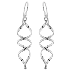 Zilveren oorhangers, spiraalvorm