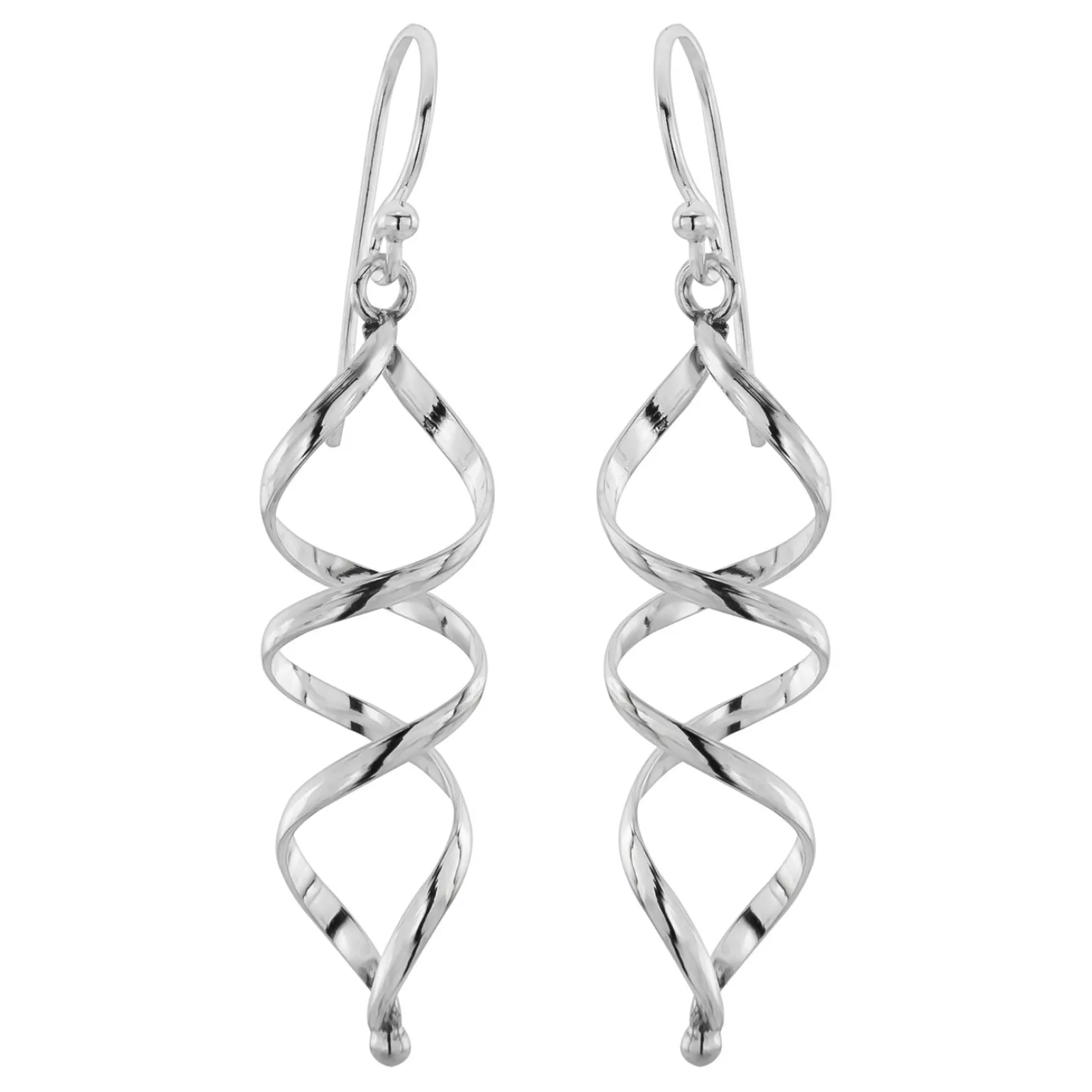 Zilveren oorhangers, spiraalvorm