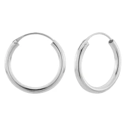 Zilveren oorringen, 25 mm, 3 mm dik