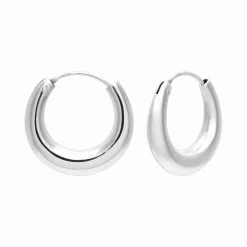 Zilveren oorringen, 20 mm brede gladde hoops