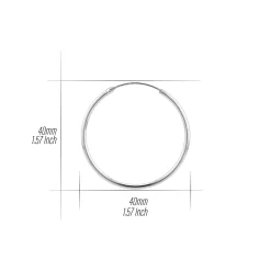 Zilveren oorringen, 40 mm plain