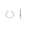 Zilveren oorringen, 22 mm rhodium plated met cubic zirkonia