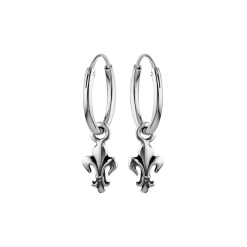 Zilveren oorringen, fleur de lis