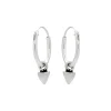Zilveren oorringen, kegel stud hanger