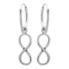 Zilveren oorringen met hanger, infinityteken, lemniscaat