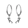 Zilveren oorringen met hanger, salamander