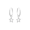 Zilveren oorringen met hanger, ster