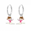 Zilveren oorringen met hanger, turnster