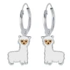 Zilveren oorringen met hanger, alpaca