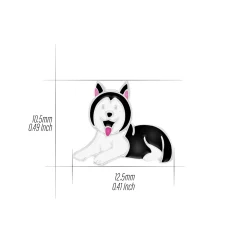 Zilveren oorstekers, zwarte husky