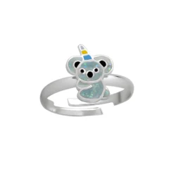 Zilveren ring met koala eenhoorn