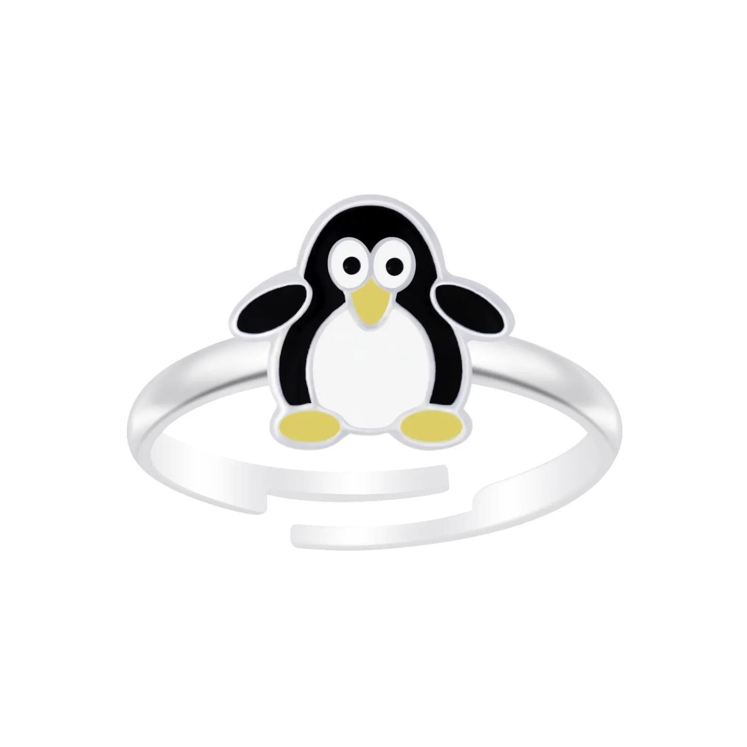 Zilveren ring, pinguïn