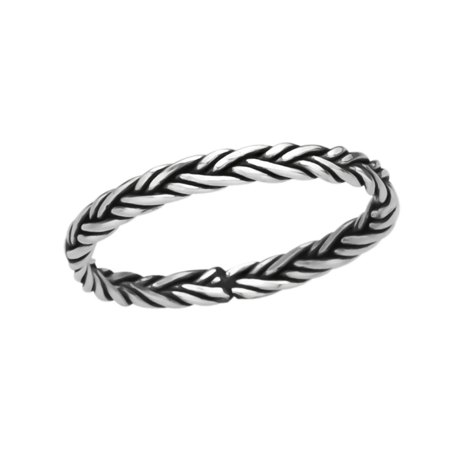 Zilveren ring, vlecht van dubbele draad