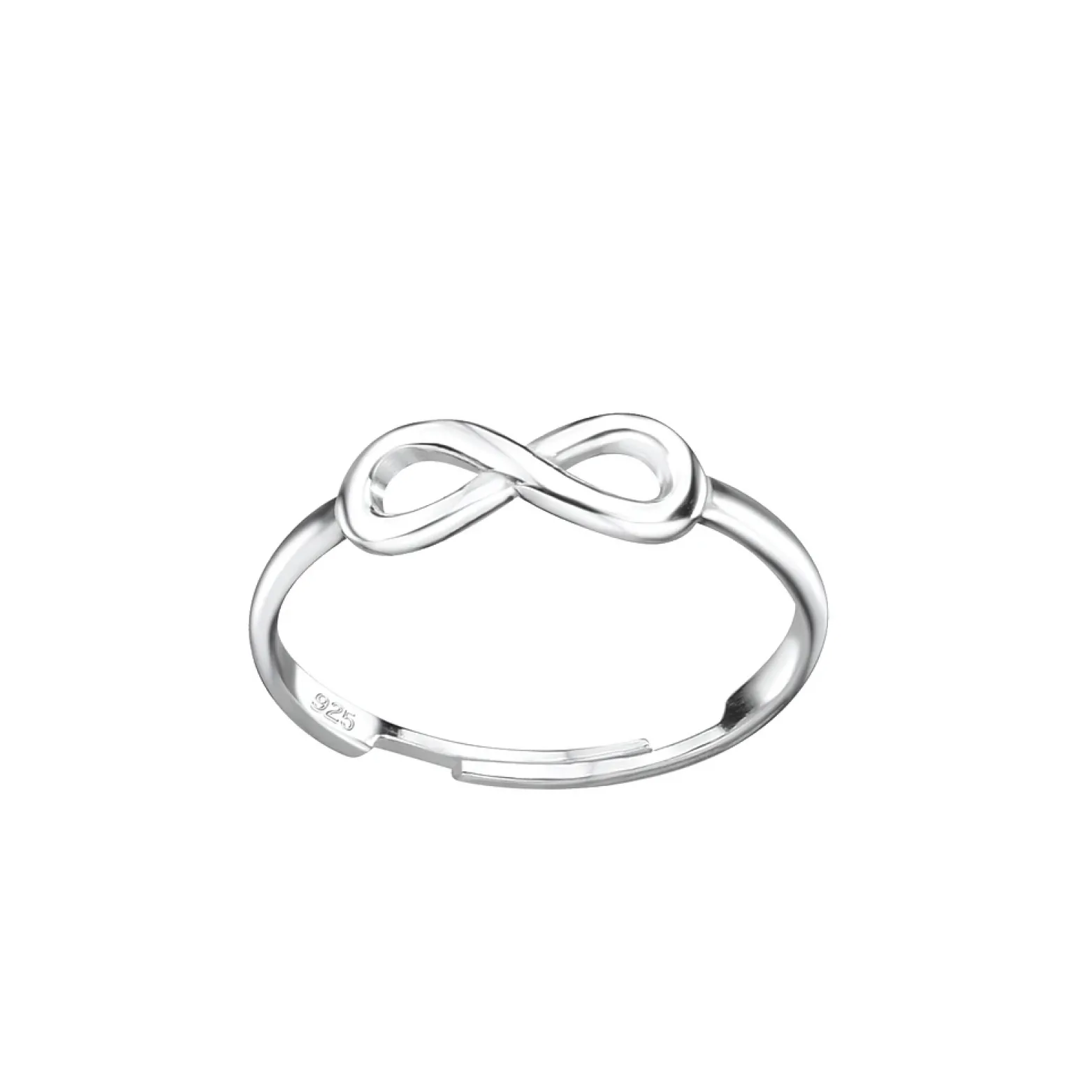 Zilveren teenring, infinityteken