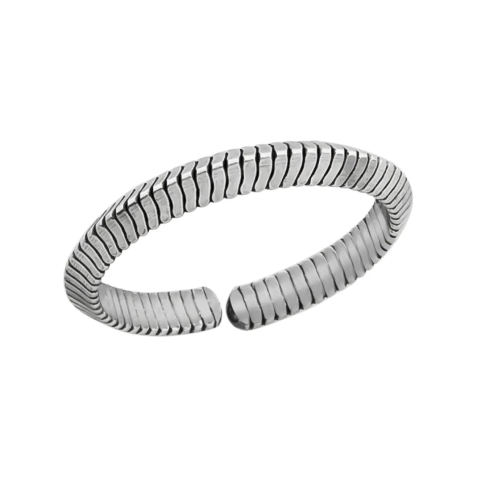 Zilveren teenring, lijntjes