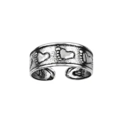 Zilveren teenring, voetjes